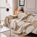 Modern Abstract Chenille Sofa Cover, Large Soft Throw Blanket with Tassels for Couch