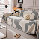 Modern Abstract Chenille Sofa Cover, Large Soft Throw Blanket with Tassels for Couch