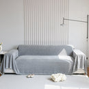 Chenille Thickened Solid Couch Blanket Throws, Reversible Couch Covers for Sectional Couches