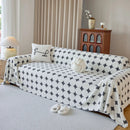 Geometric Jacquard Plush Warm Sofa Couch Cover Coral Fleece Throw Blanket for Couch by Slipcover KAS™