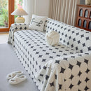 Geometric Jacquard Plush Warm Sofa Couch Cover Coral Fleece Throw Blanket for Couch by Slipcover KAS™