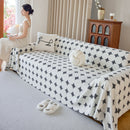 Geometric Jacquard Plush Warm Sofa Couch Cover Coral Fleece Throw Blanket for Couch by Slipcover KAS™