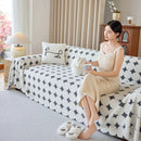 Geometric Jacquard Plush Warm Sofa Couch Cover Coral Fleece Throw Blanket for Couch by Slipcover KAS™