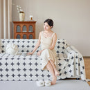 Geometric Jacquard Plush Warm Sofa Couch Cover Coral Fleece Throw Blanket for Couch by Slipcover KAS™