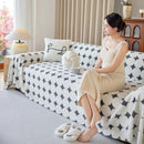 Geometric Jacquard Plush Warm Sofa Couch Cover Coral Fleece Throw Blanket for Couch by Slipcover KAS™