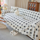 Geometric Jacquard Plush Warm Sofa Couch Cover Coral Fleece Throw Blanket for Couch by Slipcover KAS™
