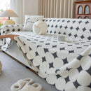 Geometric Jacquard Plush Warm Sofa Couch Cover Coral Fleece Throw Blanket for Couch by Slipcover KAS™