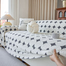 Geometric Jacquard Plush Warm Sofa Couch Cover Coral Fleece Throw Blanket for Couch by Slipcover KAS™