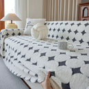 Geometric Jacquard Plush Warm Sofa Couch Cover Coral Fleece Throw Blanket for Couch by Slipcover KAS™