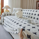 Geometric Jacquard Plush Warm Sofa Couch Cover Coral Fleece Throw Blanket for Couch by Slipcover KAS™