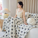 Geometric Jacquard Plush Warm Sofa Couch Cover Coral Fleece Throw Blanket for Couch by Slipcover KAS™