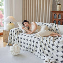 Geometric Jacquard Plush Warm Sofa Couch Cover Coral Fleece Throw Blanket for Couch by Slipcover KAS™