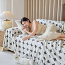Geometric Jacquard Plush Warm Sofa Couch Cover Coral Fleece Throw Blanket for Couch by Slipcover KAS™