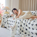 Geometric Jacquard Plush Warm Sofa Couch Cover Coral Fleece Throw Blanket for Couch by Slipcover KAS™