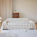 Geometric Jacquard Plush Warm Sofa Couch Cover Coral Fleece Throw Blanket for Couch by Slipcover KAS™