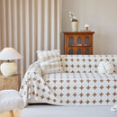 Geometric Jacquard Plush Warm Sofa Couch Cover Coral Fleece Throw Blanket for Couch by Slipcover KAS™