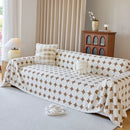 Geometric Jacquard Plush Warm Sofa Couch Cover Coral Fleece Throw Blanket for Couch by Slipcover KAS™