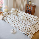 Geometric Jacquard Plush Warm Sofa Couch Cover Coral Fleece Throw Blanket for Couch by Slipcover KAS™