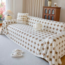 Geometric Jacquard Plush Warm Sofa Couch Cover Coral Fleece Throw Blanket for Couch by Slipcover KAS™