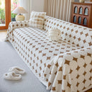 Geometric Jacquard Plush Warm Sofa Couch Cover Coral Fleece Throw Blanket for Couch by Slipcover KAS™