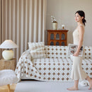 Geometric Jacquard Plush Warm Sofa Couch Cover Coral Fleece Throw Blanket for Couch by Slipcover KAS™