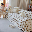 Geometric Jacquard Plush Warm Sofa Couch Cover Coral Fleece Throw Blanket for Couch by Slipcover KAS™