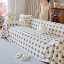 Geometric Jacquard Plush Warm Sofa Couch Cover Coral Fleece Throw Blanket for Couch by Slipcover KAS™
