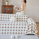 Geometric Jacquard Plush Warm Sofa Couch Cover Coral Fleece Throw Blanket for Couch by Slipcover KAS™