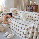 Geometric Jacquard Plush Warm Sofa Couch Cover Coral Fleece Throw Blanket for Couch by Slipcover KAS™
