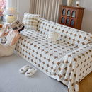 Geometric Jacquard Plush Warm Sofa Couch Cover Coral Fleece Throw Blanket for Couch by Slipcover KAS™