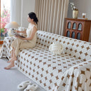 Geometric Jacquard Plush Warm Sofa Couch Cover Coral Fleece Throw Blanket for Couch by Slipcover KAS™