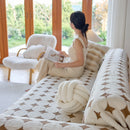 Geometric Jacquard Plush Warm Sofa Couch Cover Coral Fleece Throw Blanket for Couch by Slipcover KAS™