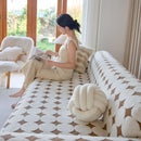 Geometric Jacquard Plush Warm Sofa Couch Cover Coral Fleece Throw Blanket for Couch by Slipcover KAS™