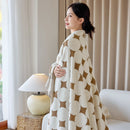 Geometric Jacquard Plush Warm Sofa Couch Cover Coral Fleece Throw Blanket for Couch by Slipcover KAS™