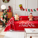 Merry Christmas Cozy Chenille Couch Cover Blanket, Non Slip Sofa Cover, Furniture Covers for Pets
