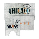 US States Chicago Design 3 Piece Bathroom Rugs Set |Ivory