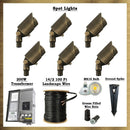 Brass LED Spot Light Kit: (6) Brass Spotlights, All Necessary Components