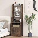 6-Tier Bookshelf Nightstand with Charging Station and Cabinet by LJGDeals