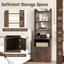 6-Tier Bookshelf Nightstand with Charging Station and Cabinet by LJGDeals
