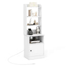 6-Tier Bookshelf Nightstand with Charging Station and Cabinet by LJGDeals