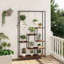 6-Tier Tall Plant Stand 71 Inch Metal Indoor Plant Shelf with 10 Hanging Hooks by LJGDeals