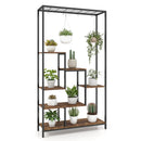 6-Tier Tall Plant Stand 71 Inch Metal Indoor Plant Shelf with 10 Hanging Hooks by LJGDeals