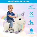 6V Electric Animal Ride On Toy with Music and Handlebars-Beige