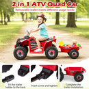 Kids Electric ATV Quad with Detachable Trailer 6V