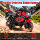 6V Kids Motorcycle with Headlights Music and Detachable Training Wheels