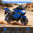 6V Kids Motorcycle with Headlights Music and Detachable Training Wheels