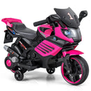 6V Kids Motorcycle with Headlights Music and Detachable Training Wheels