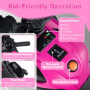 6V Kids Motorcycle with Headlights Music and Detachable Training Wheels