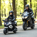 6V Kids Motorcycle with Headlights Music and Detachable Training Wheels