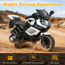 6V Kids Motorcycle with Headlights Music and Detachable Training Wheels